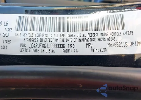 2018 Jeep Grand Cherokee Altitude 4X4 из США, поврежденный, VIN 1C4RJFAG1JC383336